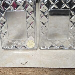 Lenox Clear Crystal Picture Frame Pair with Geometric Bevel